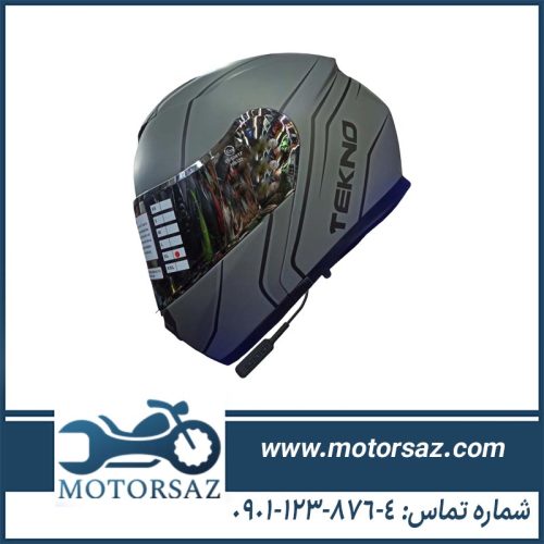 کلاه کاسکت بلوتوث دار TEKNO مدل Tsilver BT8 فک متحرک