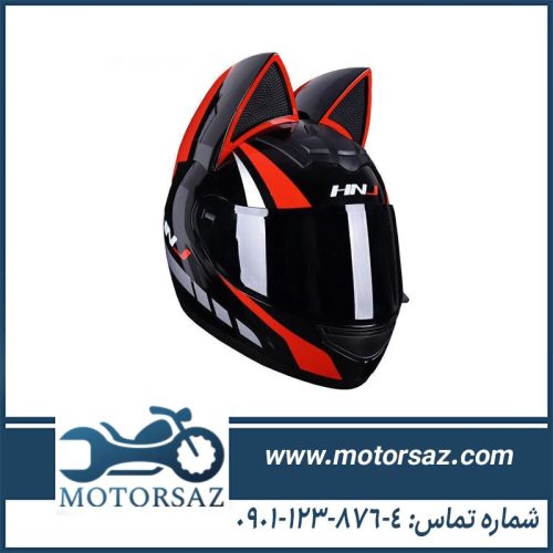 کلاه کاسکت خرگوشی HNJ مشکی قرمز