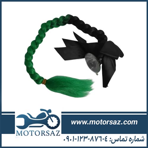 موی کلاه کاسکت مشکی سبز