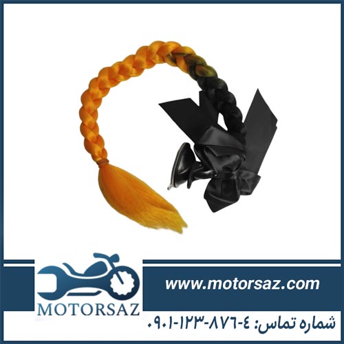 موی کلاه کاسکت مشکی نارنجی